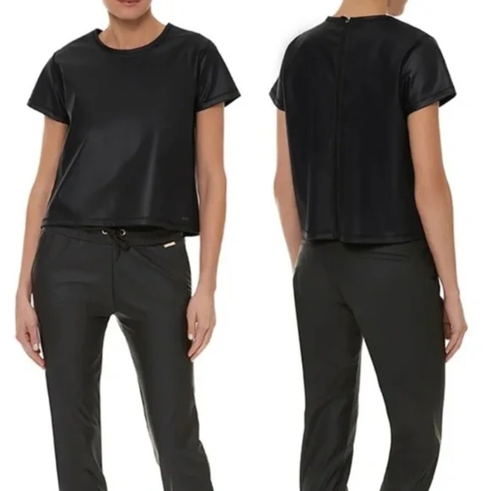 Sweaty Betty Atlantica Tee Active Zip Back Tee- Scuba M/L Oversized‎